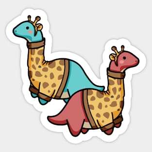 Cute dino long neck, giraffe dino, dinosaur Sticker